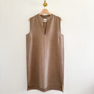 Hackwith Design House High Low Hem Sleeveless Mini Dress Brown M